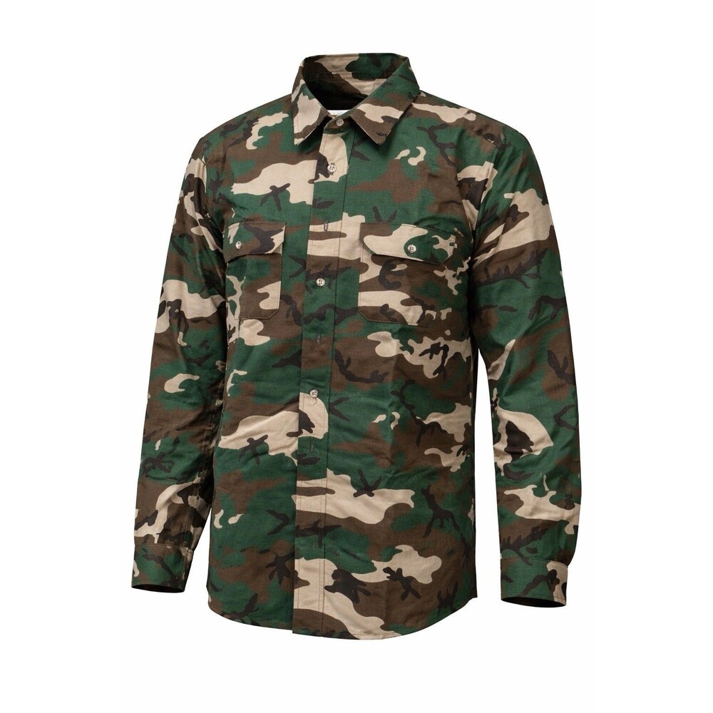 Gander Mountain Camo Button Up Shirt Mens Large Hunting Military Style USA
